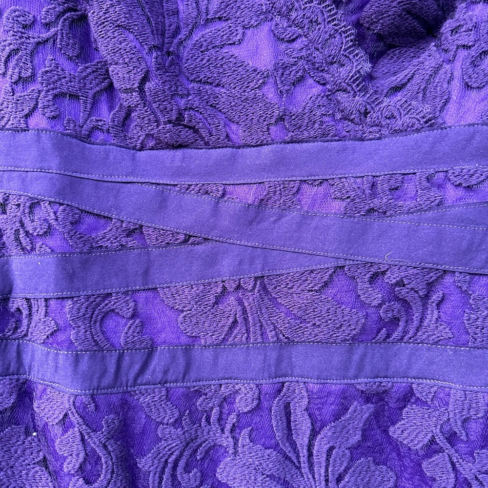 Tadashi Shoji Embroidered Lace Sheath Dress Purple - Picture 6 of 13